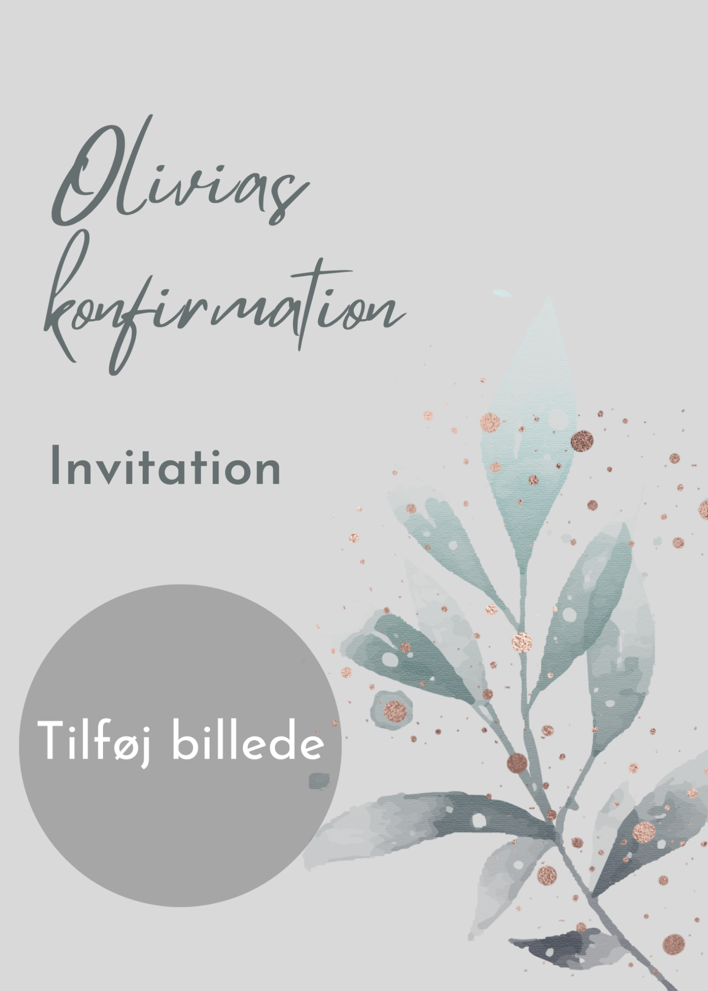 Blåt blad invitation